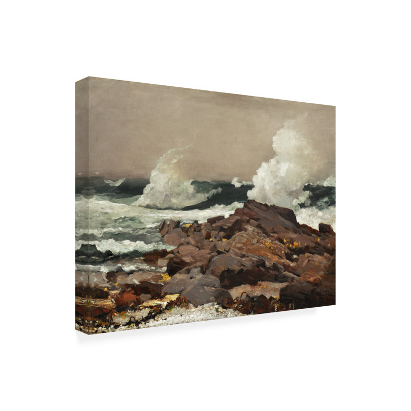 "Homers Crashing Waves I" par Winslow Homer sur toile, H 35 po x l 47 po