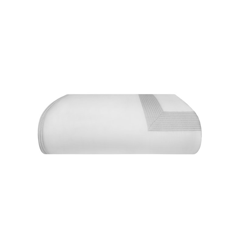 Herron_Duvet Cover, Twin Duvet Cover, White/Silver