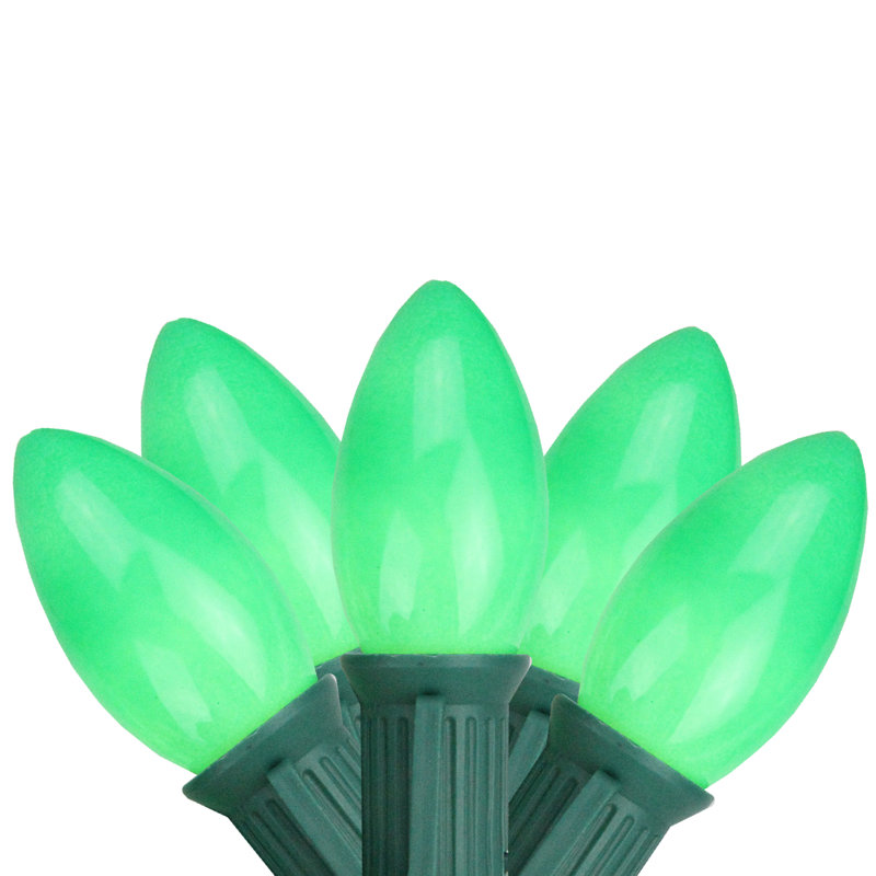 25-Count C9 Christmas Light Set - 24ft Green Wire, Green