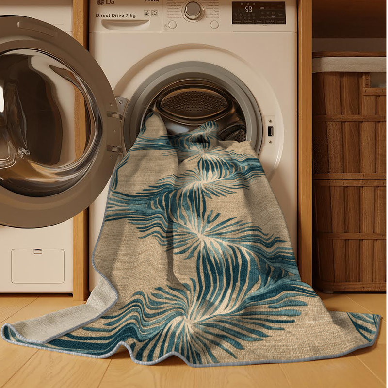 Tapis gris lavable à la machine, Rectangle 2 pi x 3 pi