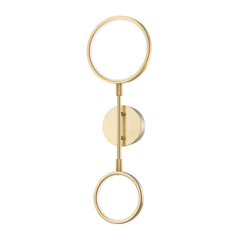 Saturn LED Armed Sconce, Aged Brass