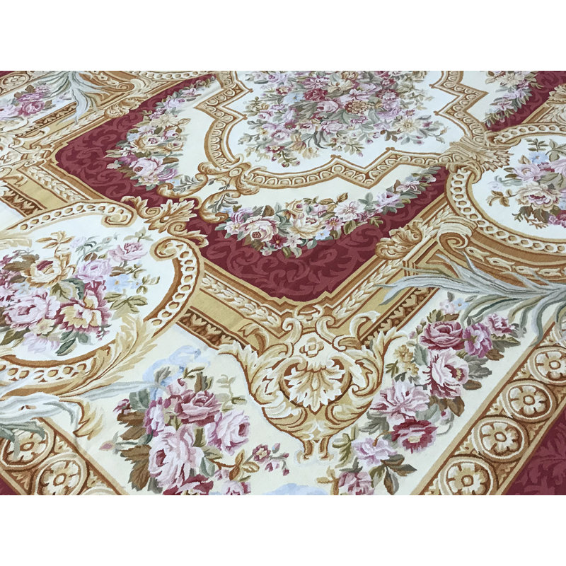 Hand-Knotted High-Quality Red and Gold Area Rug