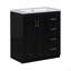 Ensemble de meuble-lavabo 30 po avec lavabo en résine, armoire de rangement en bois massif, ensemble de meuble-lavabo autoportant avec 3 tiroirs et portes à fermeture douce