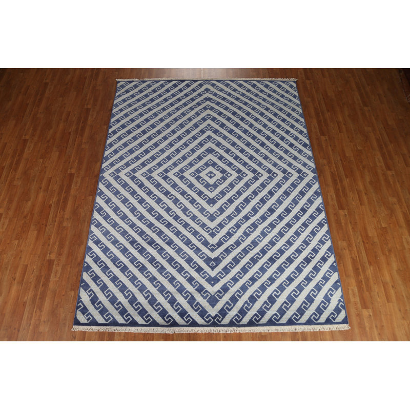 Tapis gris / bleu Gabbeh 8 x 10