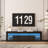 High Gloss TV Stand With LED Lights For Tvs Up To 65'', Modern TV Console With Storage Cabinets For Living Room-719629028
