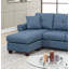 Canapé modulaire réversible en polyfibre bleu capitonné