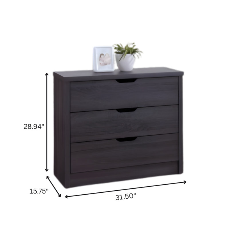 Commode 3 tiroirs au fini chêne Tallisa