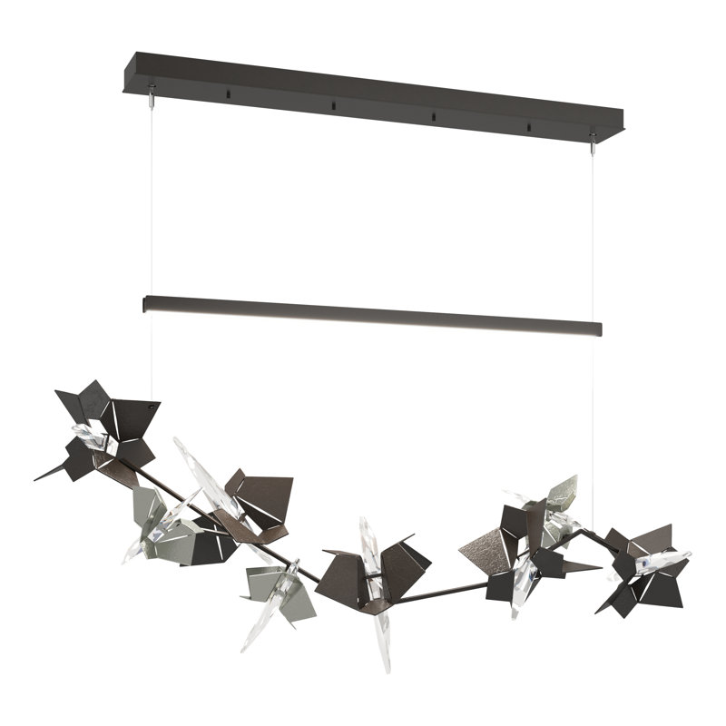 Belladonna Kitchen Island LED Pendant with Crystal Accents, Sterling, Dark Smoke