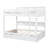 Twin  over twin bunk bed with trundle, White-1788611983
