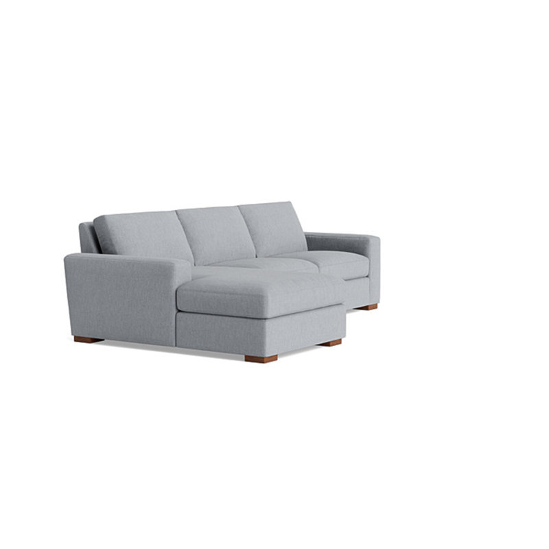 Couch Potato Chaise Sectional, Performance Weave - Zinc, Left Hand Facing