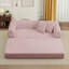 Canapé-lit futon convertible 4 en 1 en velours côtelé, 63 pouces, avec 2 oreillers, aucun assemblage requis-1443662619-1490432191