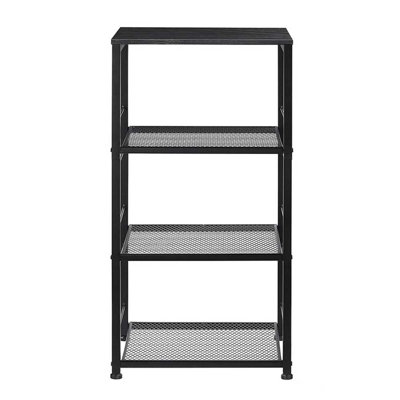 Étagère de rangement à 4 niveaux en métal noir, style industriel, autoportante, dimensions : 43 cm (L) x 32,5 cm (l) x 83 cm (H)