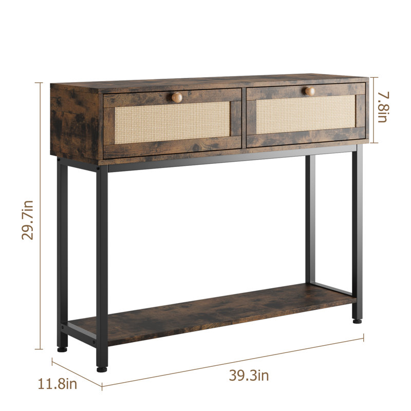 Console Brooke-Louise 39,3 po, Brun, Noir