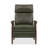 Genuine Leather Push Back Recliner Chair, Solid Wood Arm Mid Century Modern High Back Recliner, 3 Position Adjustable Manual Reclining Lounge Chair for Living Room Bedroom And Reading Nook-1675746543