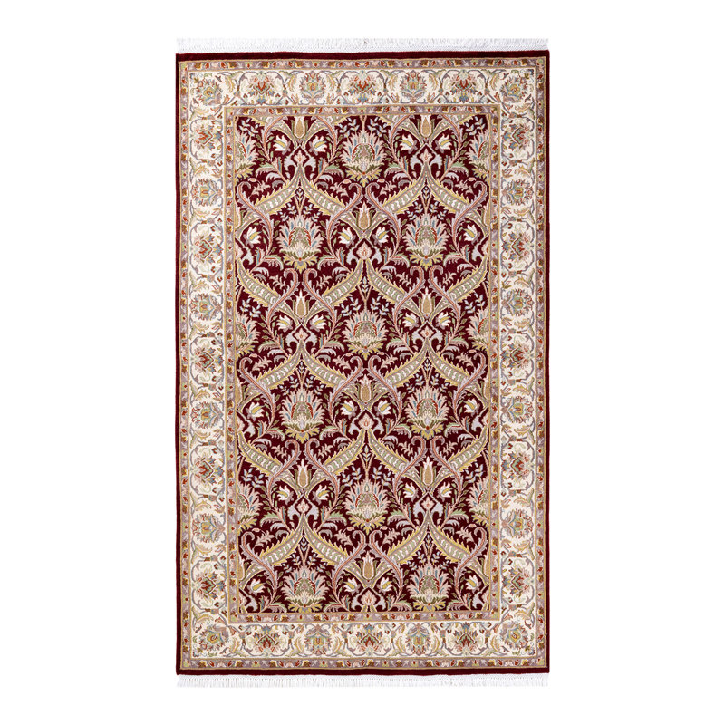 One-of-a-Kind Hayner Hand-Knotted 4'7" x 7'7" Wool Area Rug in Red