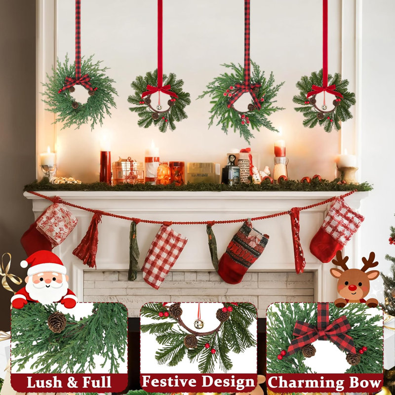 12 Pack Mini Christmas Wreaths
