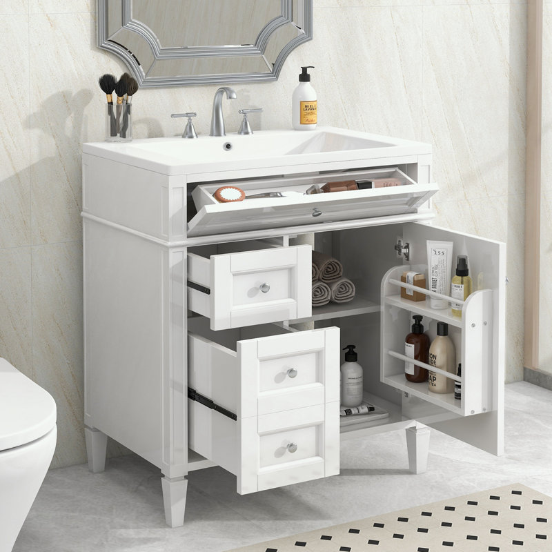 Rangement pour salle de bain Pollark, Blanc