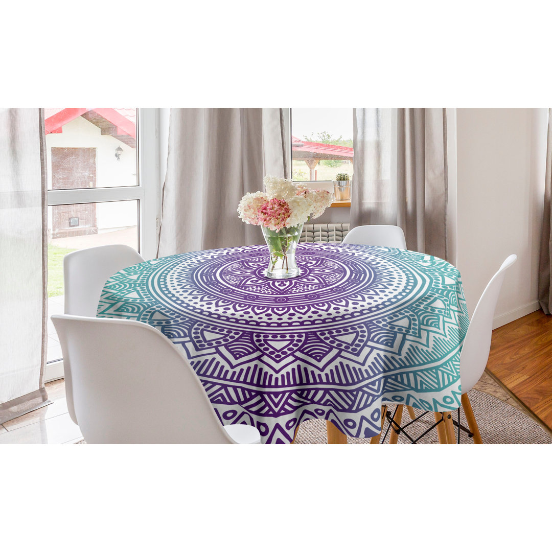 Tischdecke, Mandala Pattern, Blue White and Violet