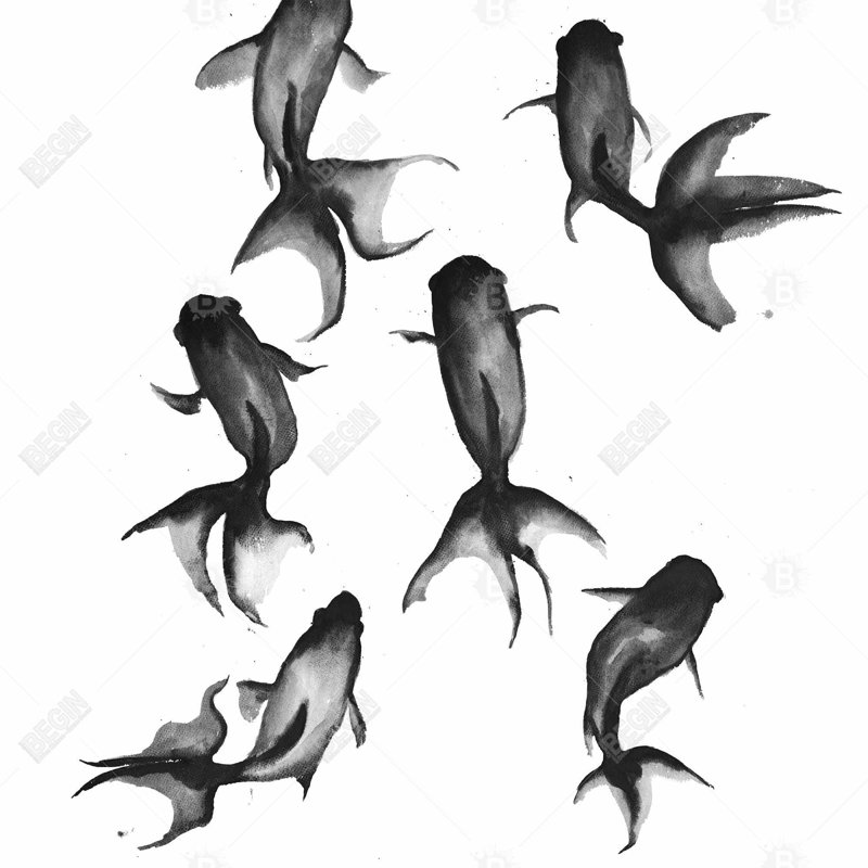 Art sur toile - Poissons noirs | Art mural encadré, Noir
