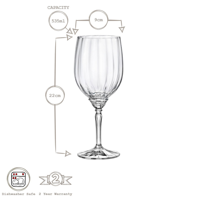 Florian White Wine Glasses, 535 oz.