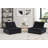 40"W Black Velvet Set Of 2 Armless Lounge Chair-563065391-563065384