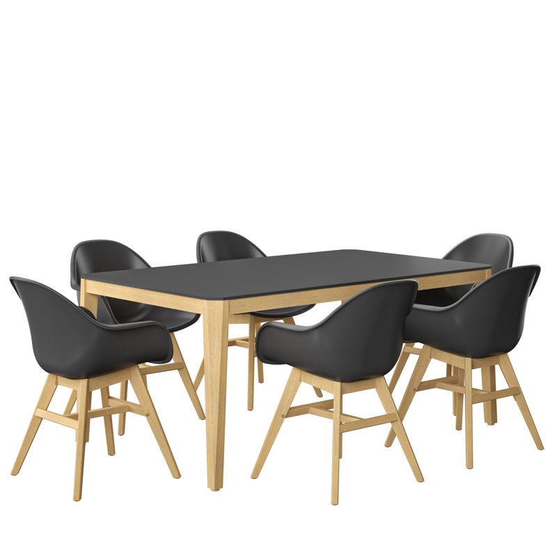 Ensemble de salle à manger Giga, Noir, Noir