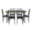 Ensemble de salle à manger 7 pièces avec table d'appoint en bois et chaises rembourrées-27277988
