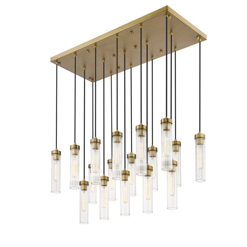 Lustre 17 lumières Mortola, Laiton frotté