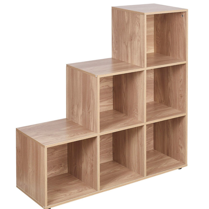 Selina 90.5cm H x 89cm W Wood Cube Bookcase, Oak
