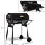 Fumoir au charbon de bois 30 po - Barbecue portatif en acier avec espace de rangement et roues pour barbecue noir, utilisation sur une tablette extérieure