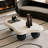 40 Inch Cloud Shaped Coffee Table With 3 Ball Legs For Living Room, White Top Black Legs-1790429625-1790429626-1790429574