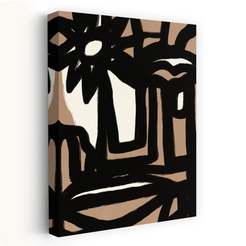 Affiche murale expressionniste contemporaine abstraite aux formes fluides et audacieuses, H 24 po x l 16 po