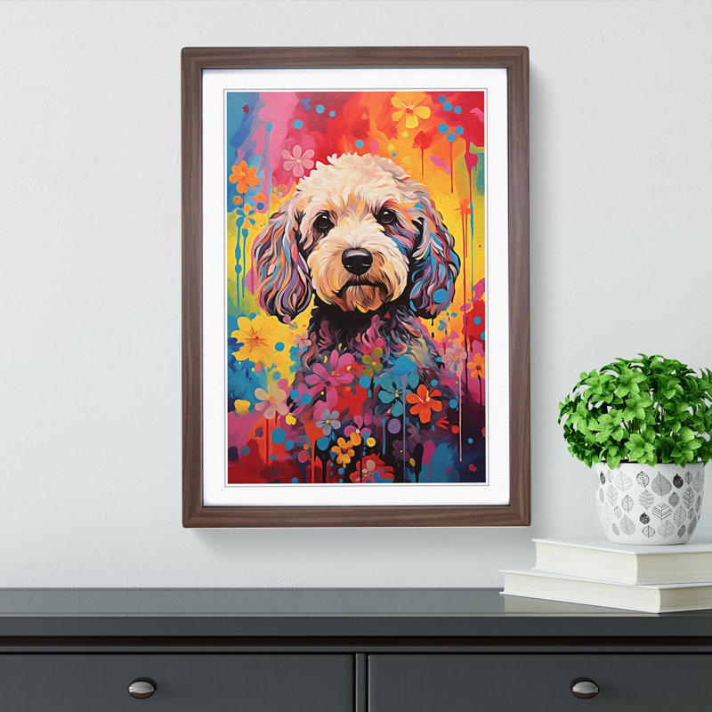 Single Picture Frame Print on Wood, Walnut Framed, 46cm H x 34cm W