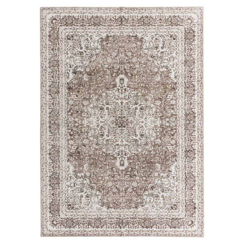 LENORE Machine Washable Vintage Floral Design Area Rug,  Rectangle 9' x 12'