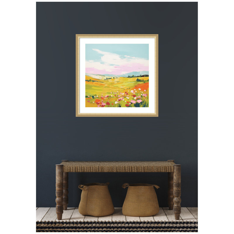 «Colorful Meadow Landscape» par The Creative Bunch Studio, reproduction d'art encadrée