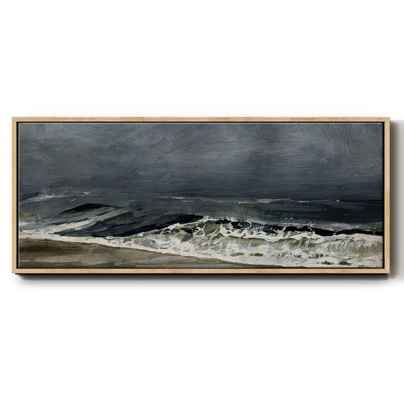 Moody Sea I- Framed Canvas, 24" H x 60" W