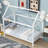 Lit maison avec tête et pied de lit-346513610