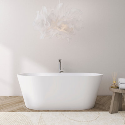 67 Inch Freestanding Solid Surface Soaking Bathtub For Bathroom