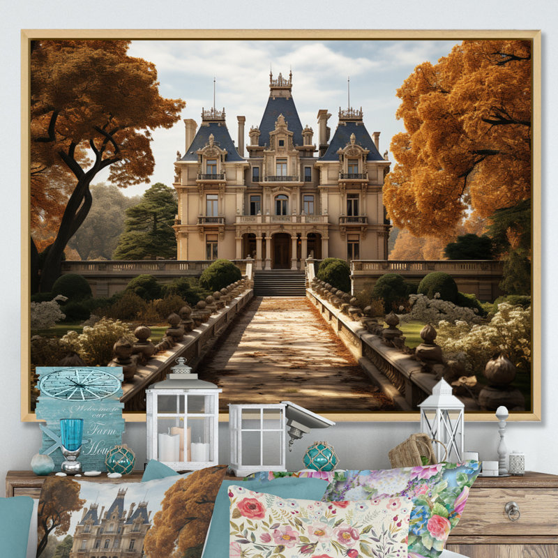 Masiah France Chateau Charisma - impression, Cadre naturel flottant, H 24 po x l 32 po x P 1 po