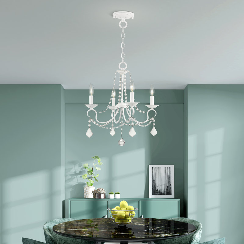 Fabio 4 - Light Dimmable Chandelier, Antique White