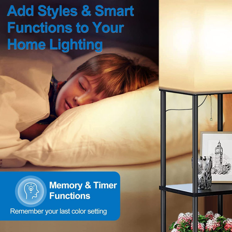 Rabee 64'' Black LED Column Floor Lamp