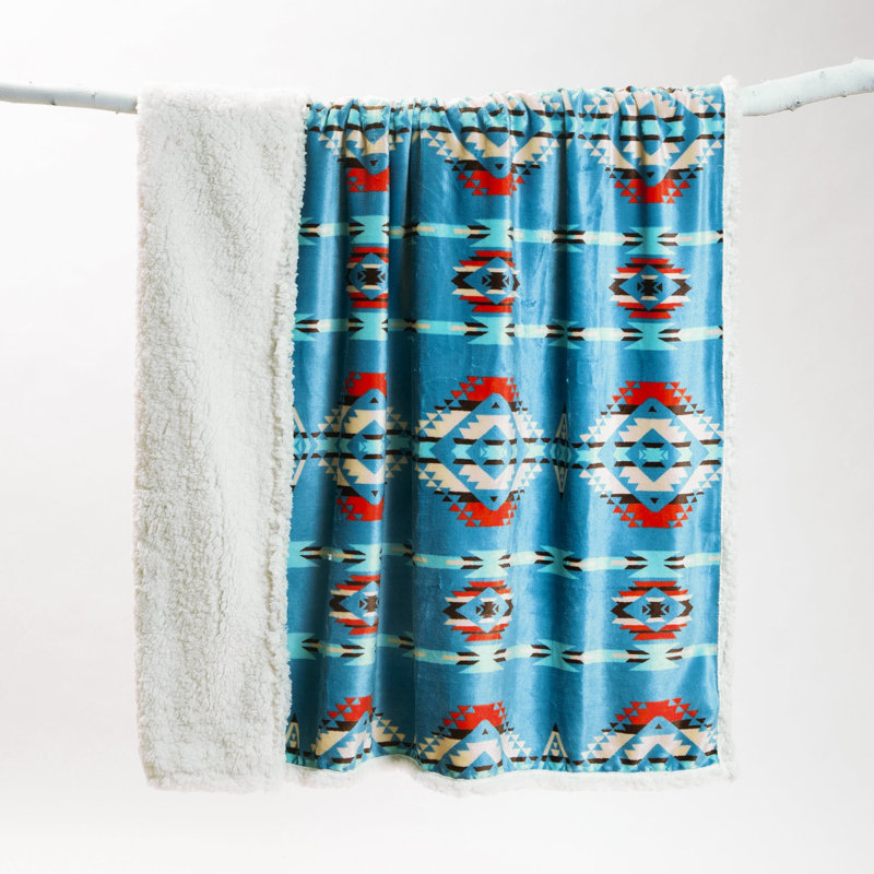 Turquoise Southwest Plush throw