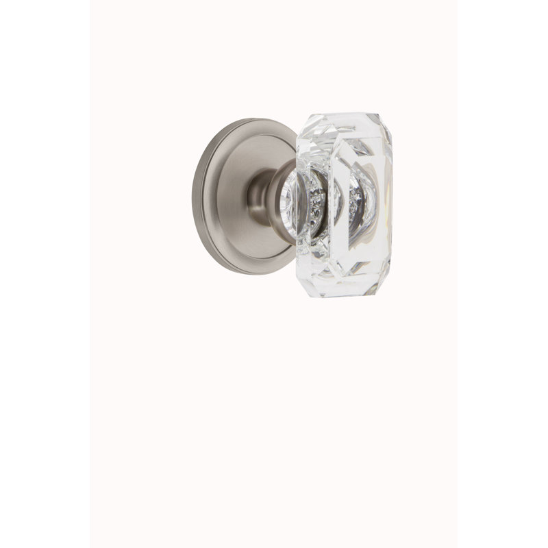 Bouton de porte Grandette Circulaire Rosette, 2 3/4", Nickel satiné