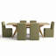 Ensemble de table de salle à manger extensible en placage de bois de 78 à 96 po avec 6 chaises à roulettes en mélange de lin