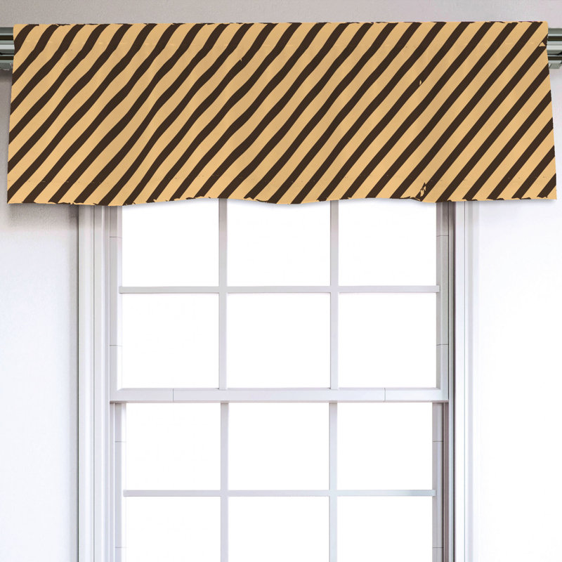 Sateen Striped Ruffled Window Valance
