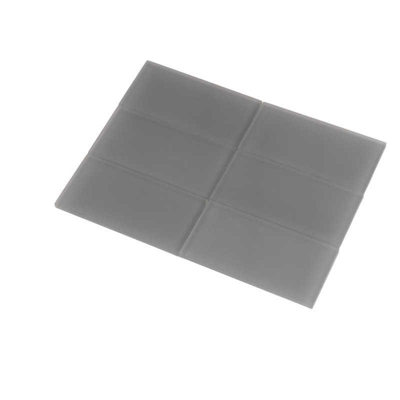 3"X 6" Matte Finished Glass Subway Tile, Dark Gray