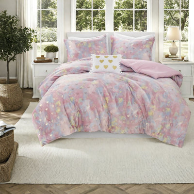 Soft Metallic Plush Bedding Set, Hypoallergenic Polyester For Modern Bedrooms