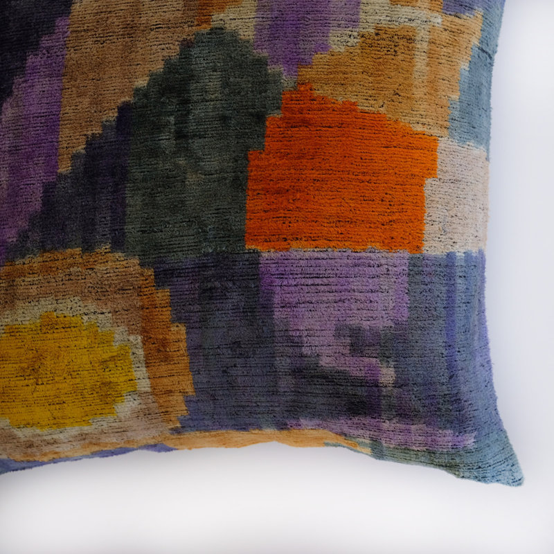 Kara Feather Throw Pillow, Multicolor Abstract 1, 20" x 20"