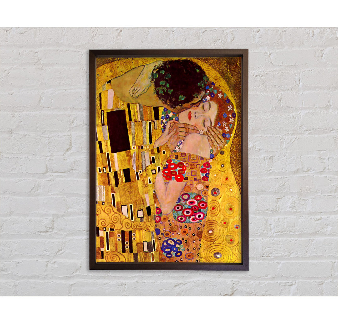 Der nahe Kuss von Gustav Klimt - Einzelbildrahmen Kunstdrucke auf Leinwand