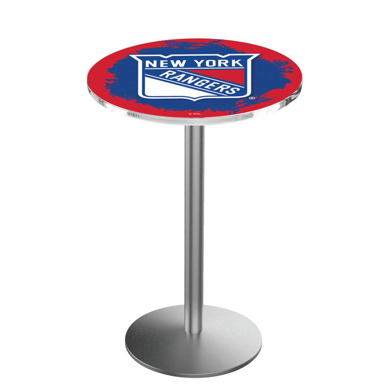Table de salle à manger 30 po NHL, Acier inoxydable, New York Rangers
